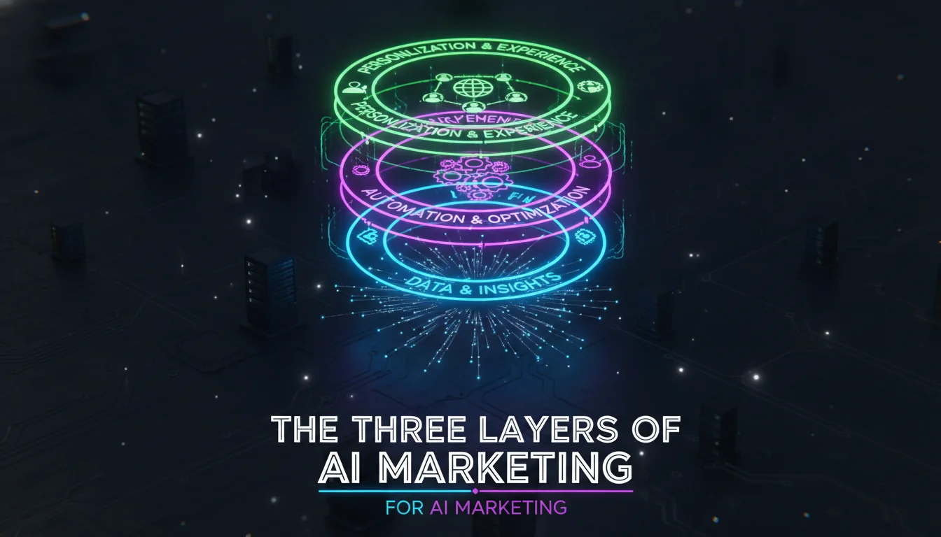 The Three Layers of AI Marketing — illustrated overview