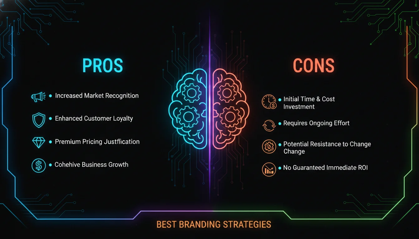 Visual guide to Pros and Cons of Investing in Brand Strategy