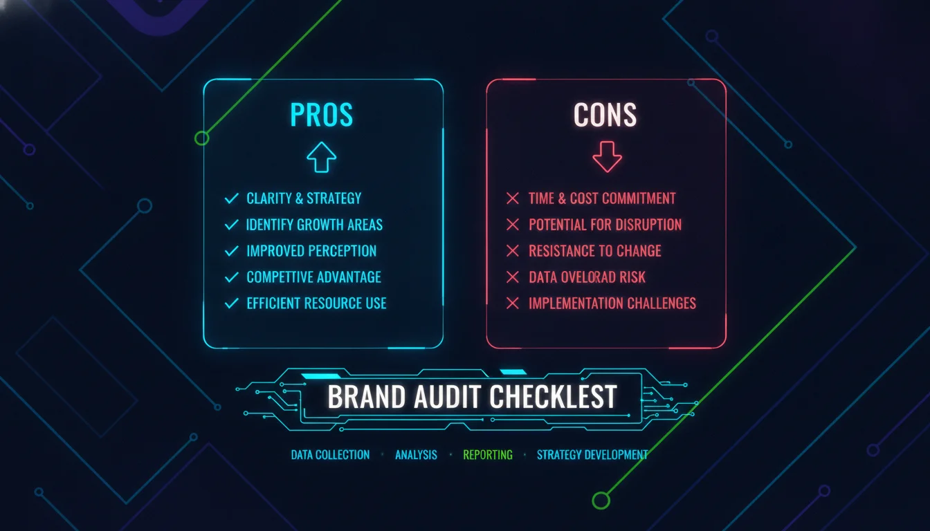 Pros and Cons of Running a Brand Audit — illustrated overview