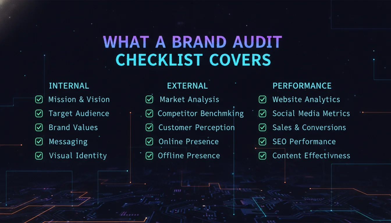 Illustration of What a Brand Audit Checklist Covers