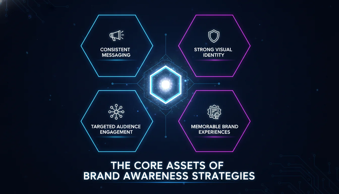 Visual guide to The Core Assets of Brand Awareness Strategies