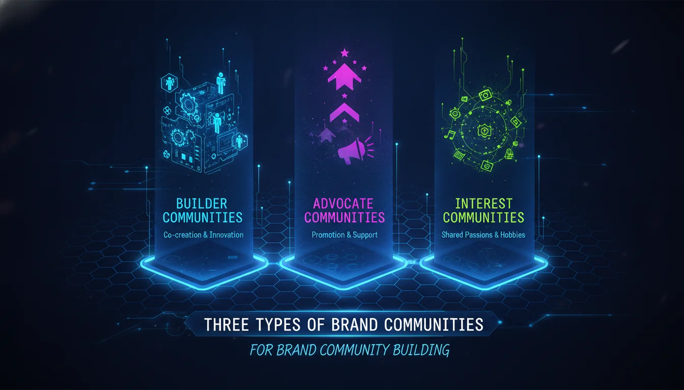 Visual guide to Three Types of Brand Communities