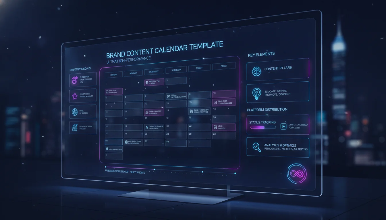 Visual guide to Key Elements of a High-Performing Brand Content Calendar Template