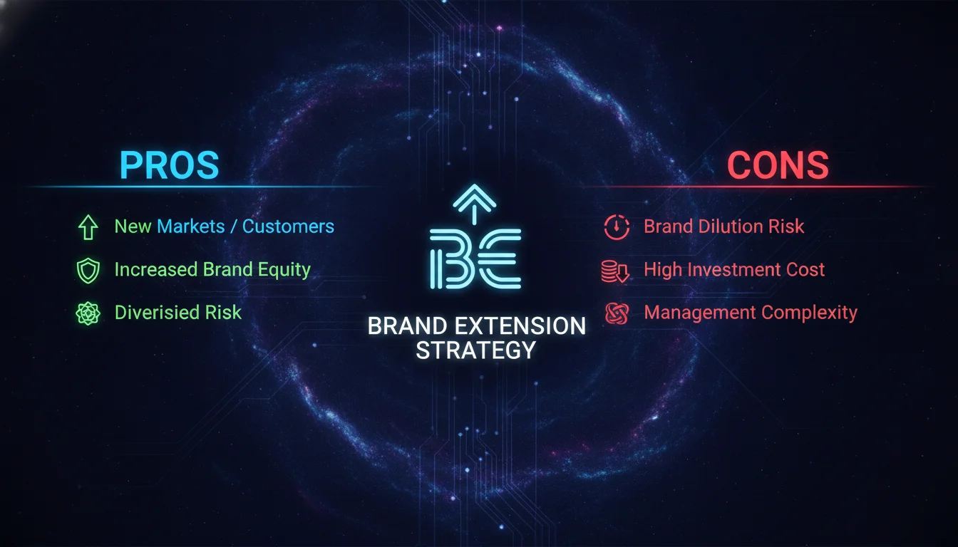 Visual guide to Pros and Cons of Brand Extension Strategy