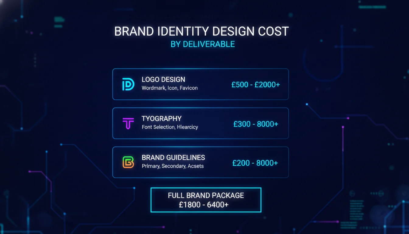 Visual guide to Brand Identity Design Cost by Provider Tier