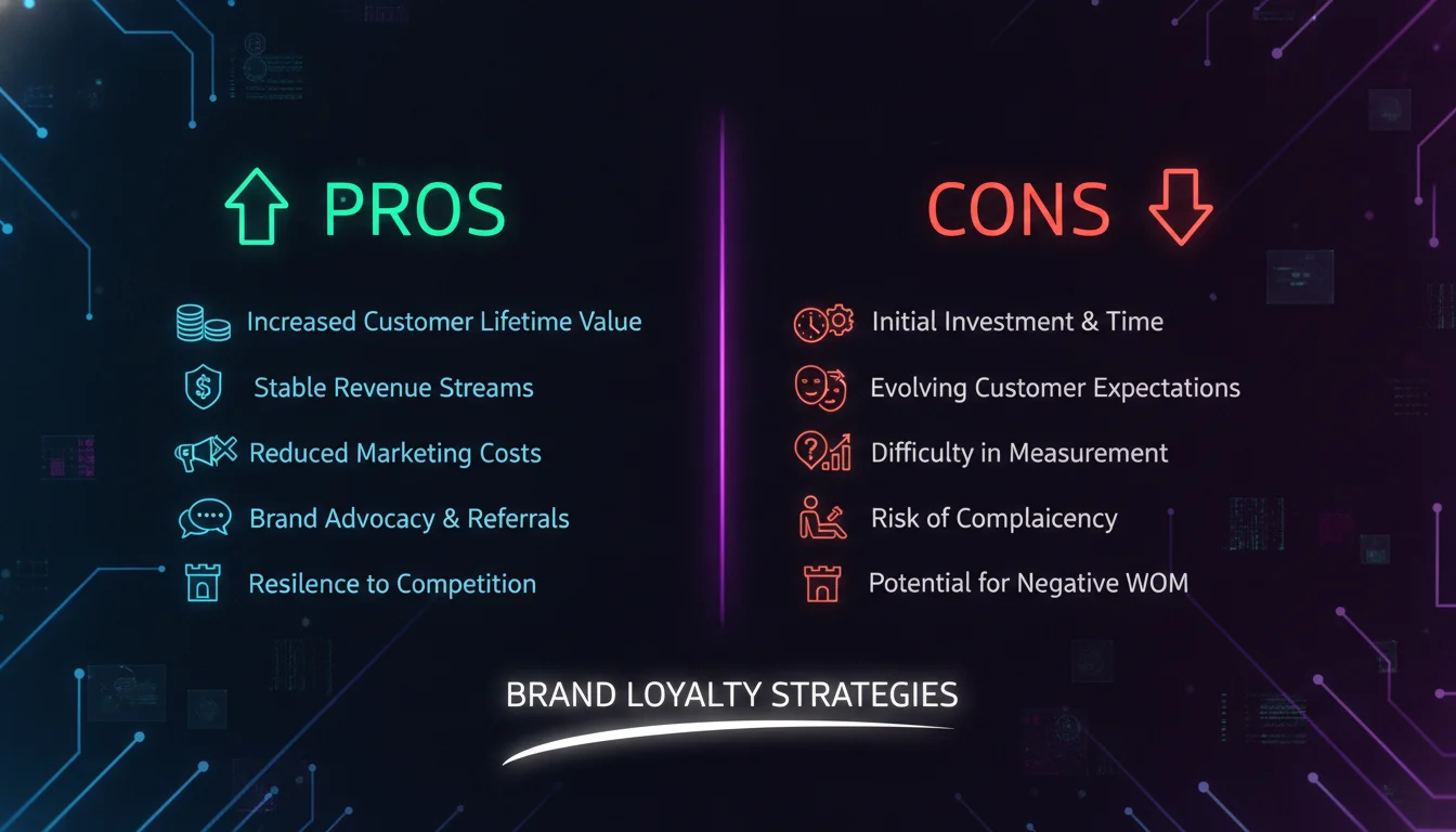 Visual guide to Pros and Cons of Investing in Brand Loyalty Strategies
