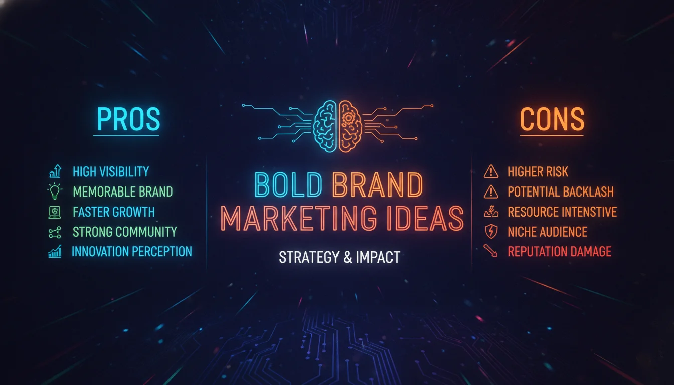 Pros and Cons of Bold Brand Marketing Ideas — illustrated overview
