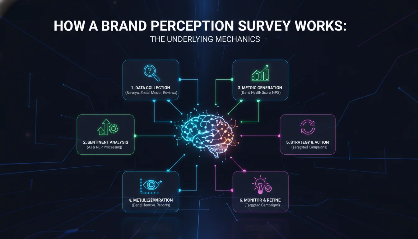 How a Brand Perception Survey Works: The Underlying Mechanics — illustrated overview