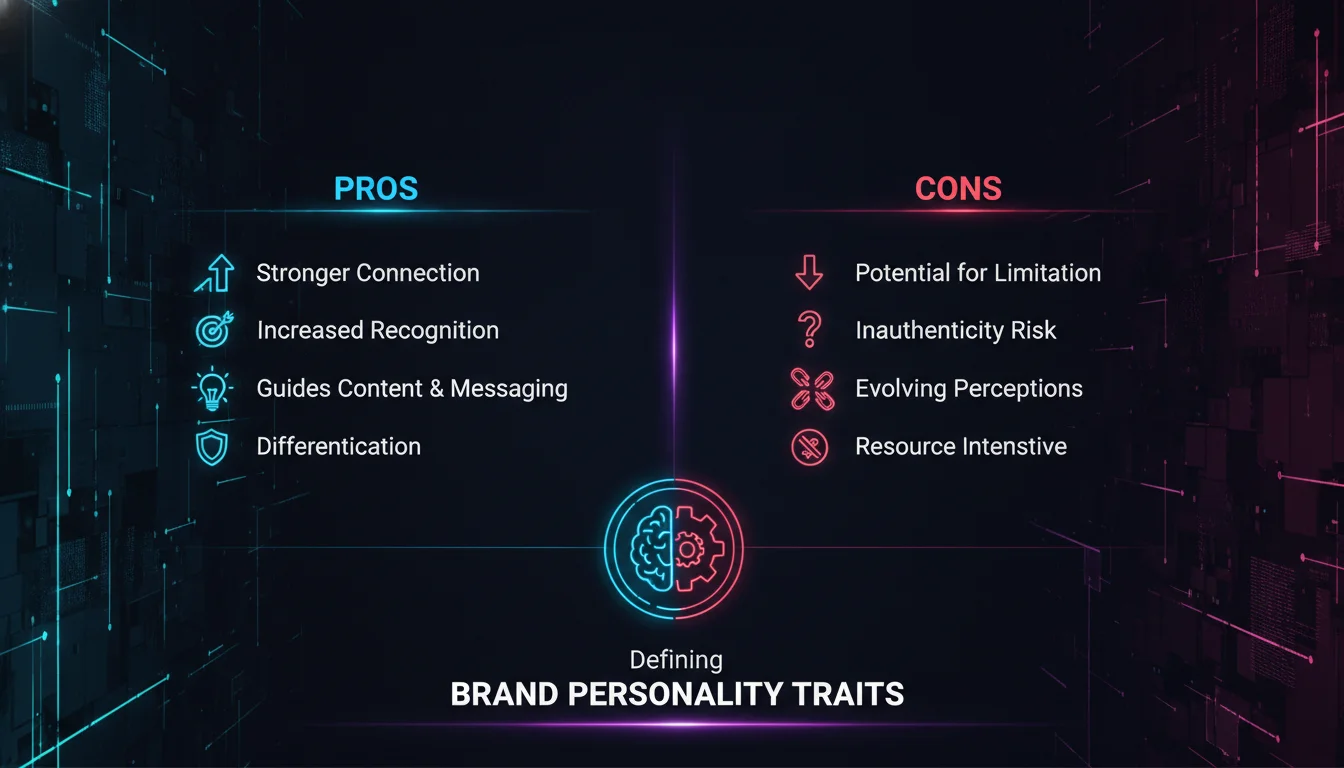 Visual guide to Pros and Cons of Defining Brand Personality Traits