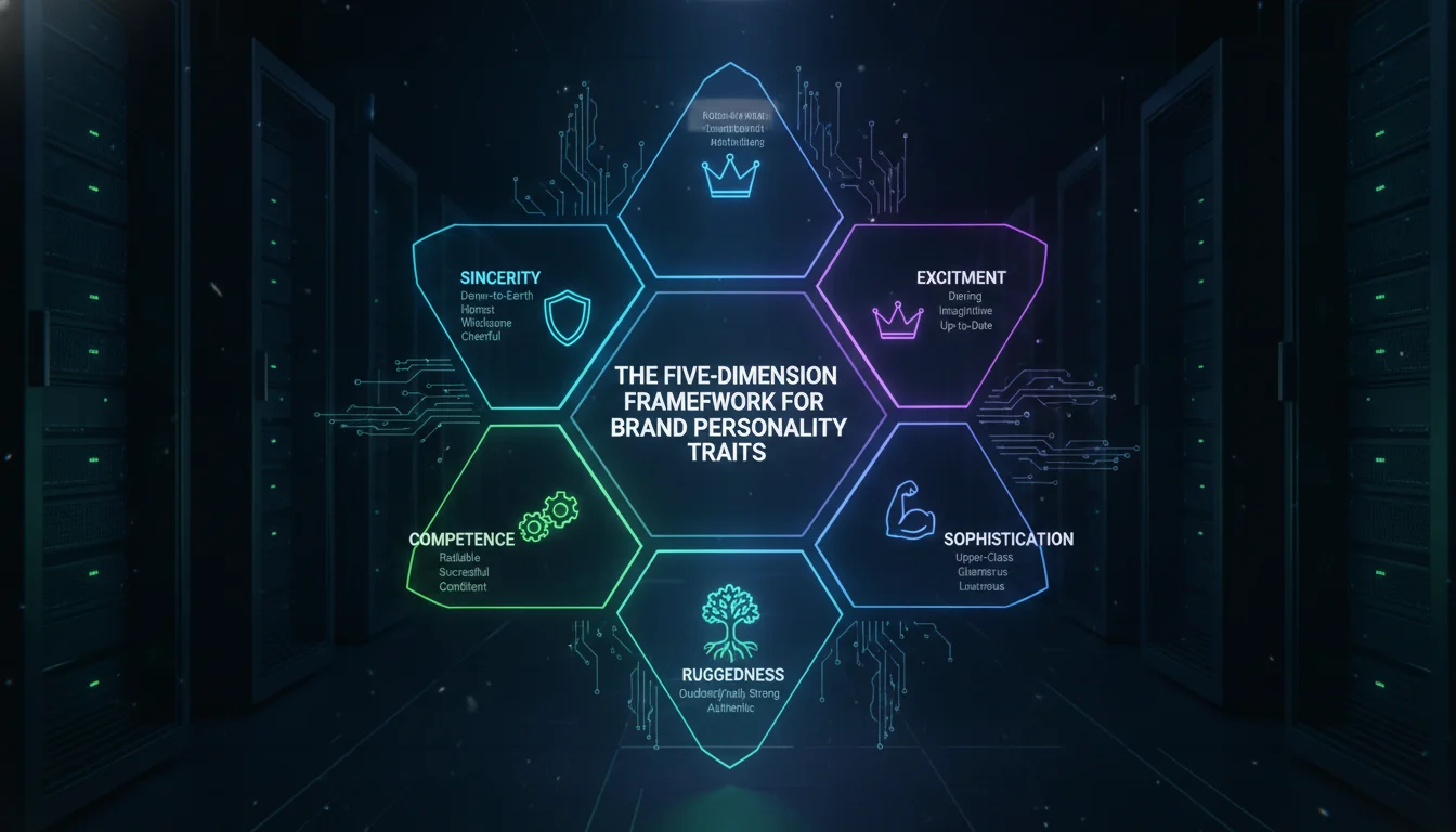 The Five-Dimension Framework for Brand Personality Traits — illustrated overview