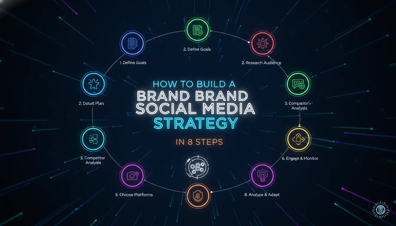 Concept illustration for How to Build a Brand Social Media Strategy in 8 Steps