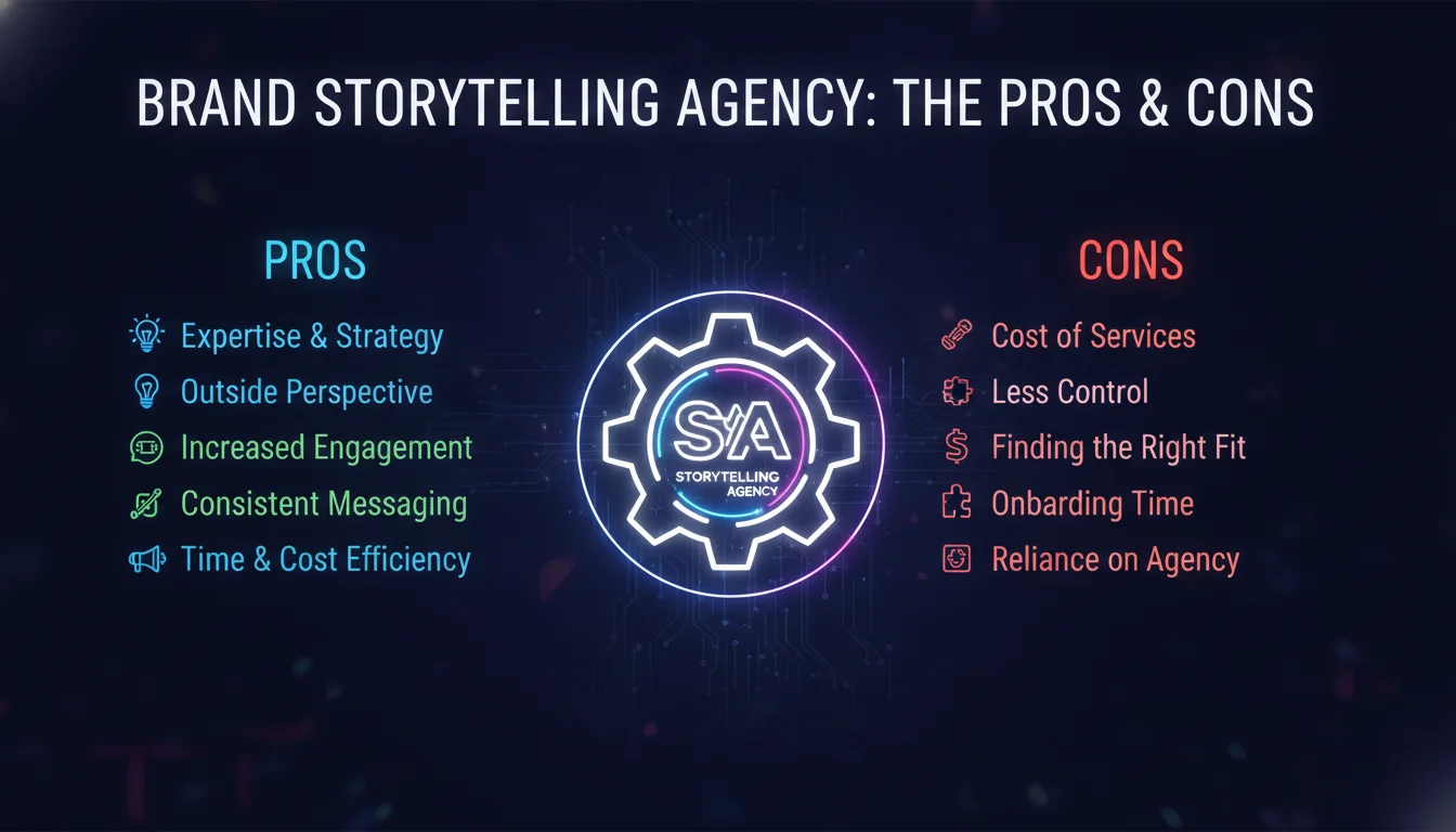 Visual guide to Pros and Cons of Working With a Brand Storytelling Agency