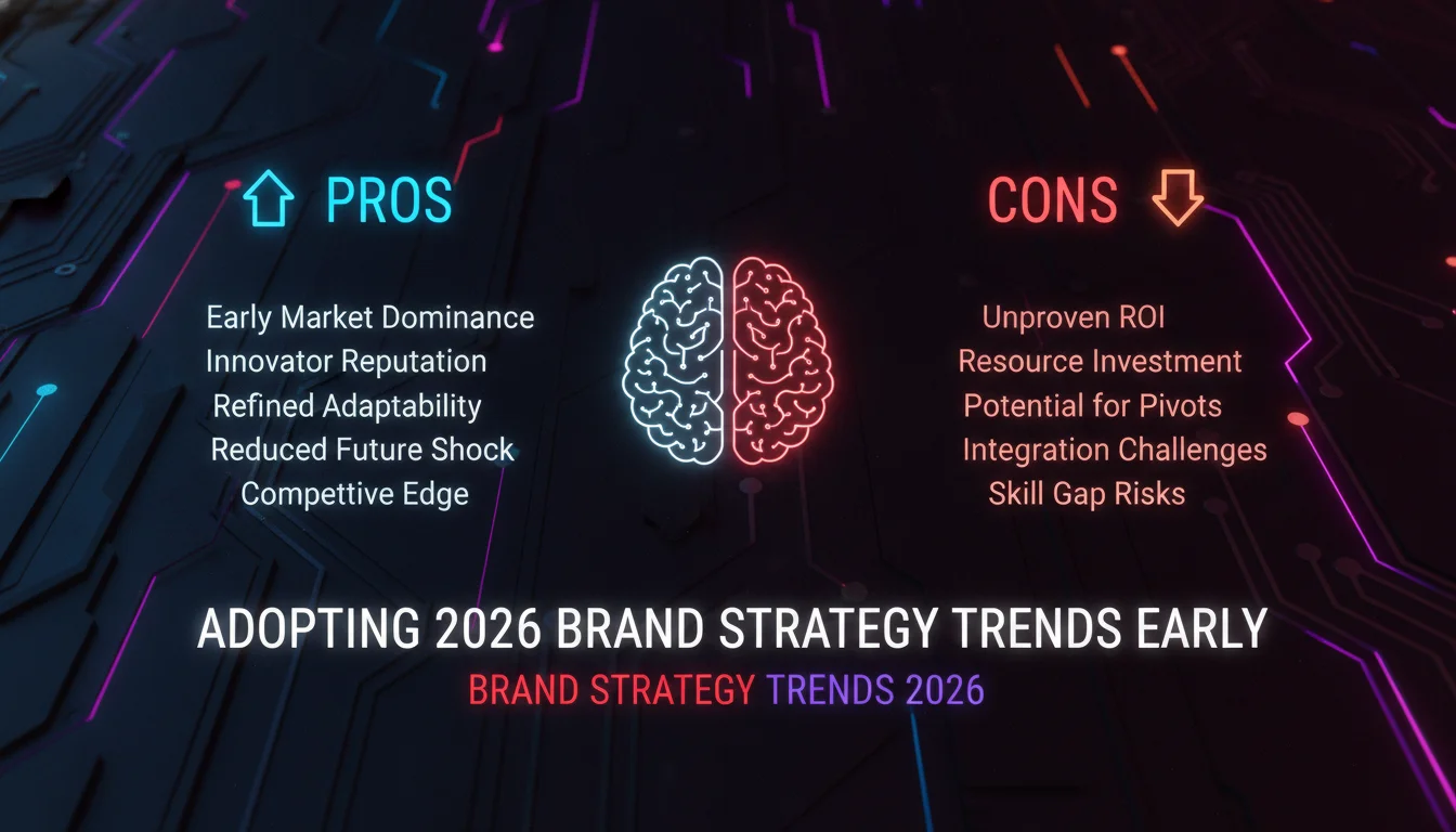 Pros and Cons of Adopting 2026 Brand Strategy Trends Early — illustrated overview