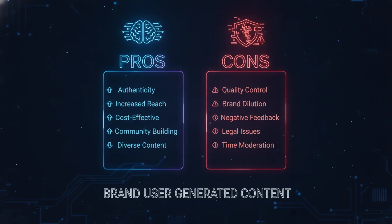 Visual guide to Pros and Cons of Brand User Generated Content