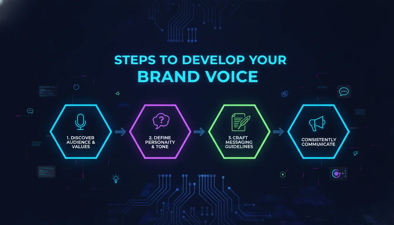 Visual guide to Steps to Develop Your Brand Voice