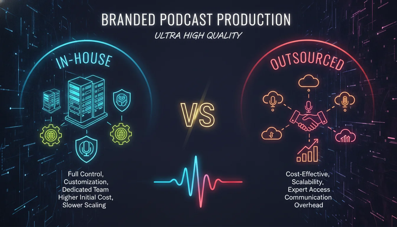 Visual guide to In-House vs. Outsourced Branded Podcast Production