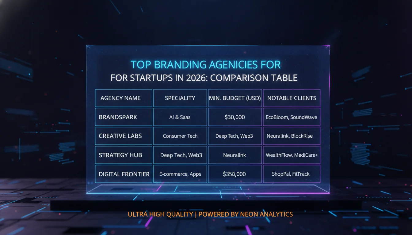 Concept illustration for Top Branding Agencies for Startups in 2026: Comparison Table