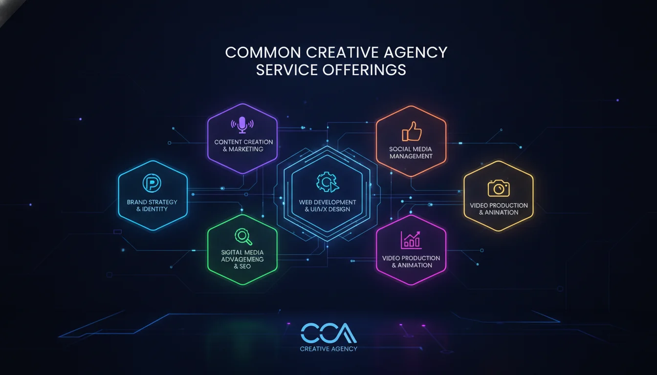Common Creative Agency Service Offerings — illustrated overview