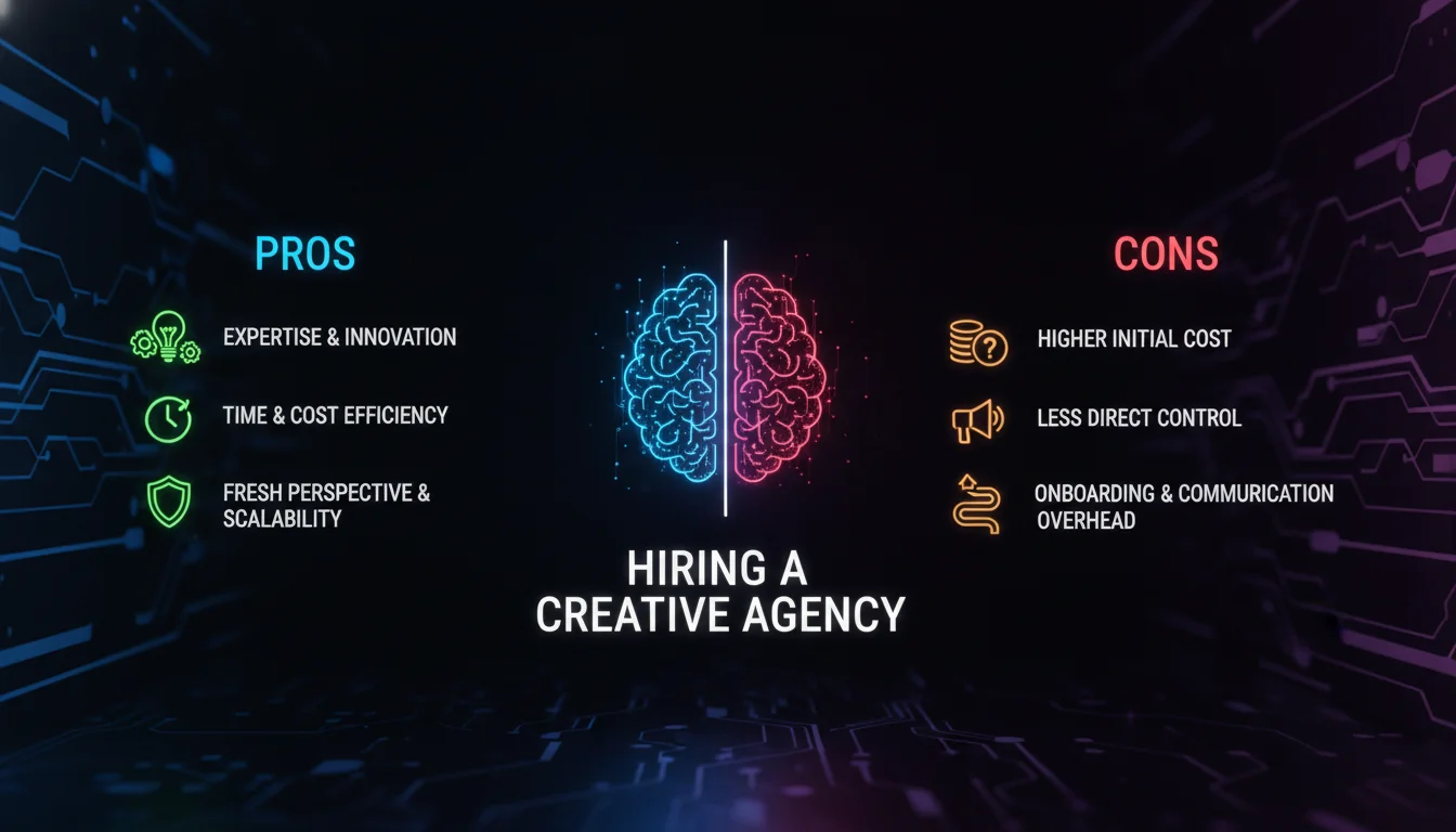 Concept illustration for Pros and Cons of Hiring a Creative Agency