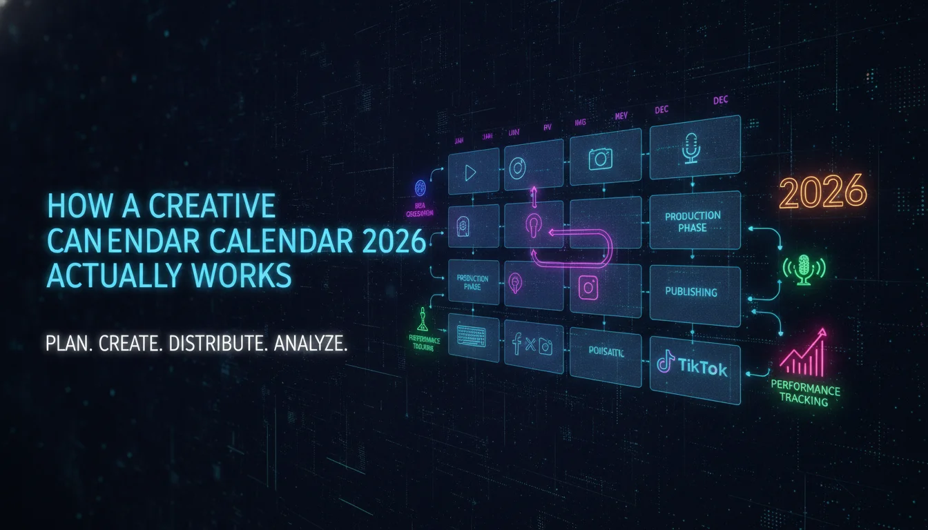 Visual guide to How a Creative Content Calendar 2026 Actually Works