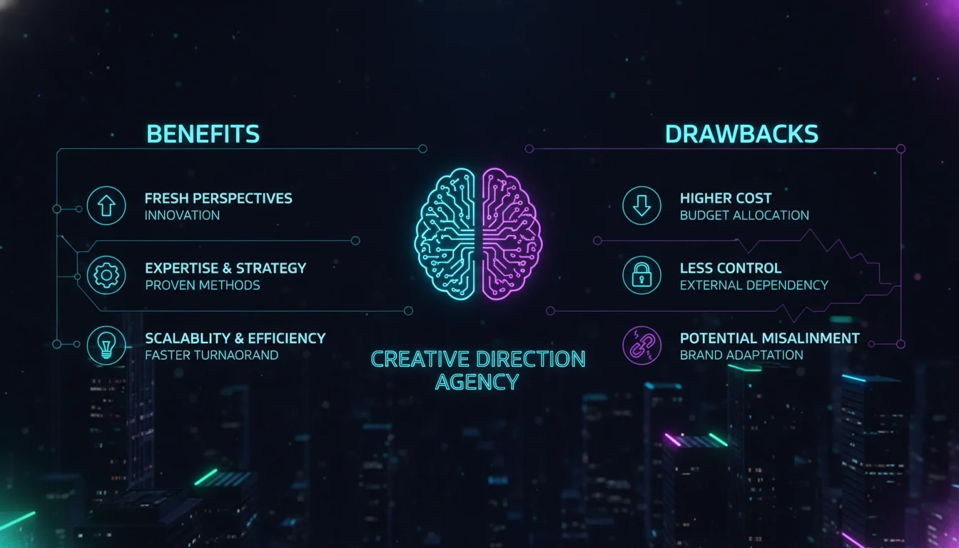 Illustration of Benefits and Drawbacks of Hiring a Creative Direction Agency