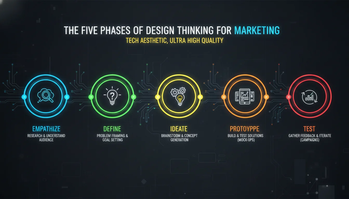 Visual guide to The Five Phases of Design Thinking
