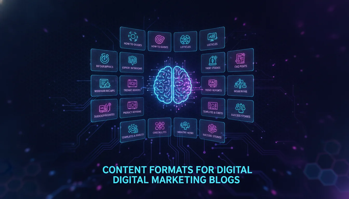 Concept illustration for Content Formats That Work as Digital Marketing Blog Topics