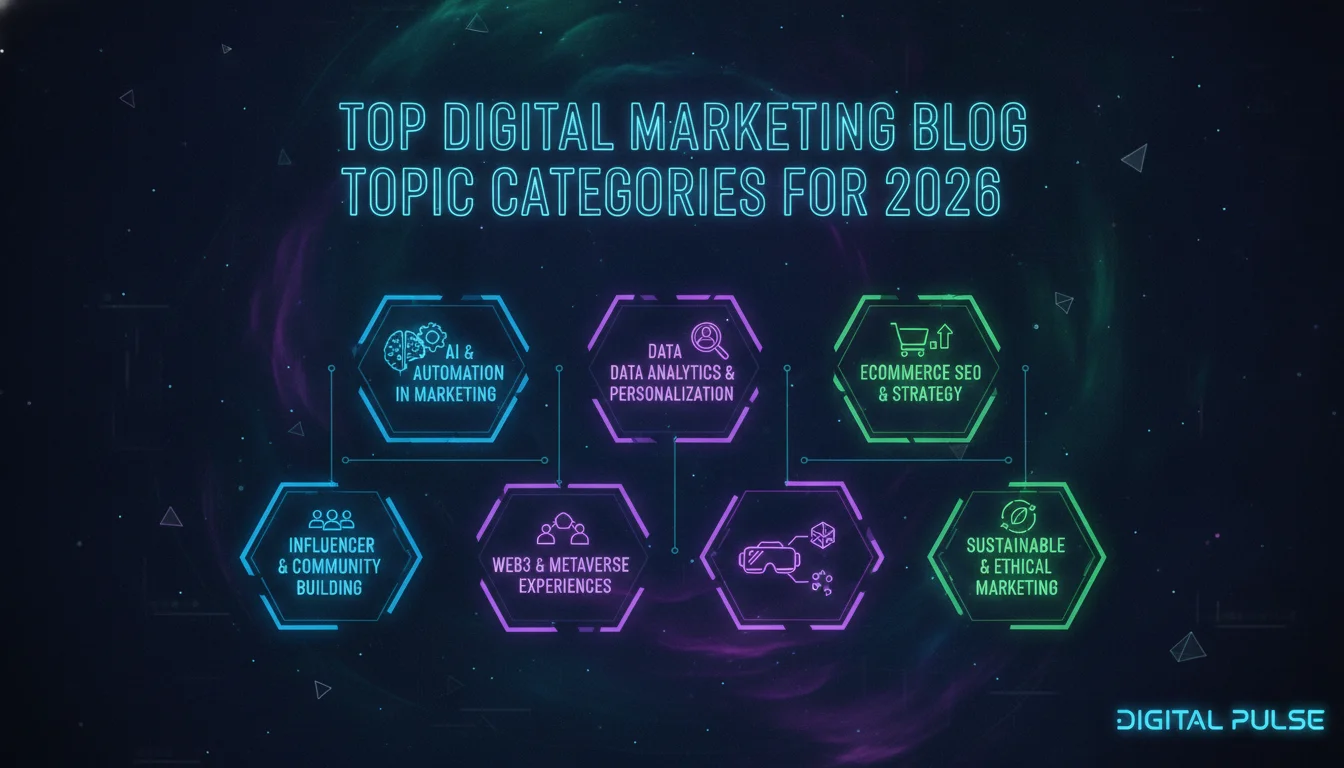 Top Digital Marketing Blog Topic Categories for 2026 — illustrated overview