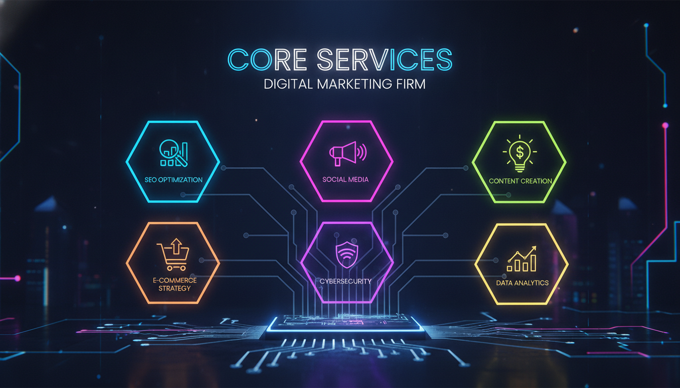 Visual guide to Core Services of a Digital Marketing Firm