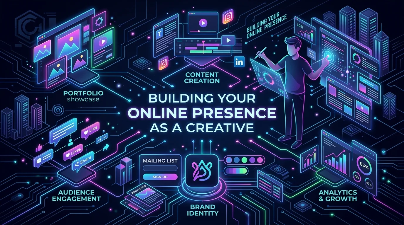 Concept illustration for Building Your Online Presence as a Creative