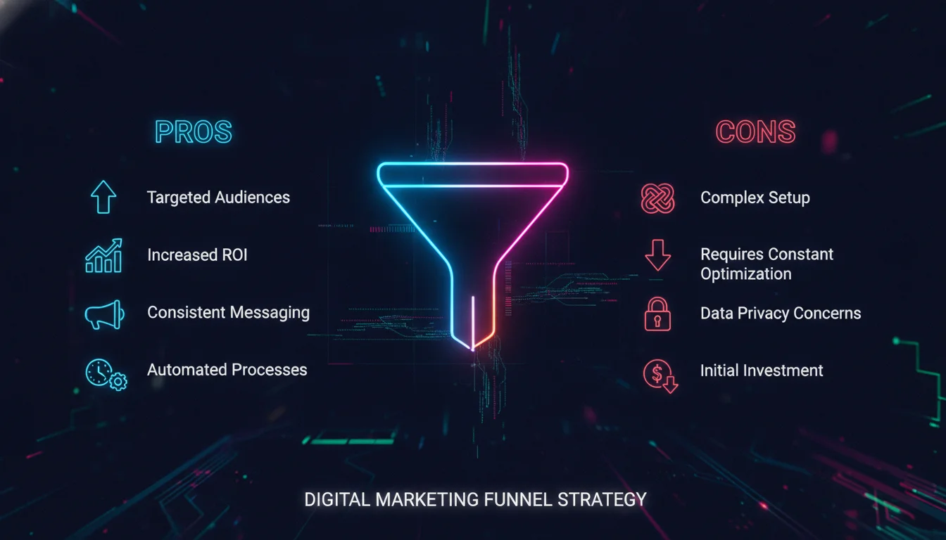 Concept illustration for Pros and Cons of a Digital Marketing Funnel Strategy