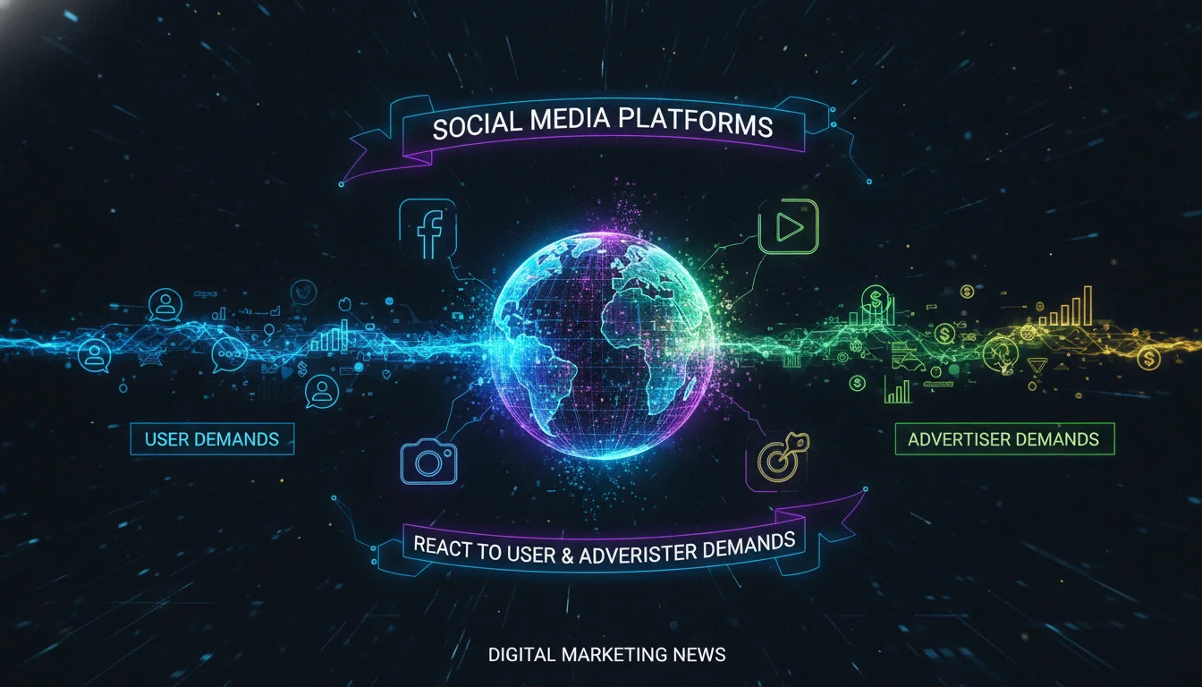 Concept illustration for Social Media Platforms React to User and Advertiser Demands