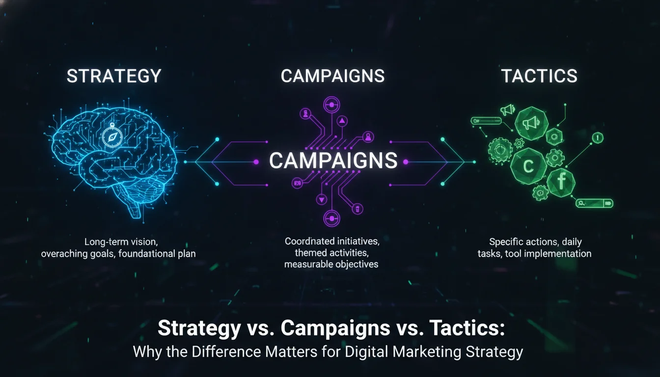 Visual guide to Strategy vs. Campaigns vs. Tactics: Why the Difference Matters