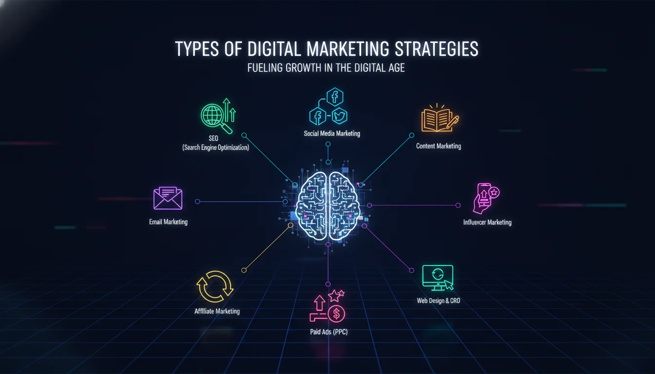 Concept illustration for Types of Digital Marketing Strategies