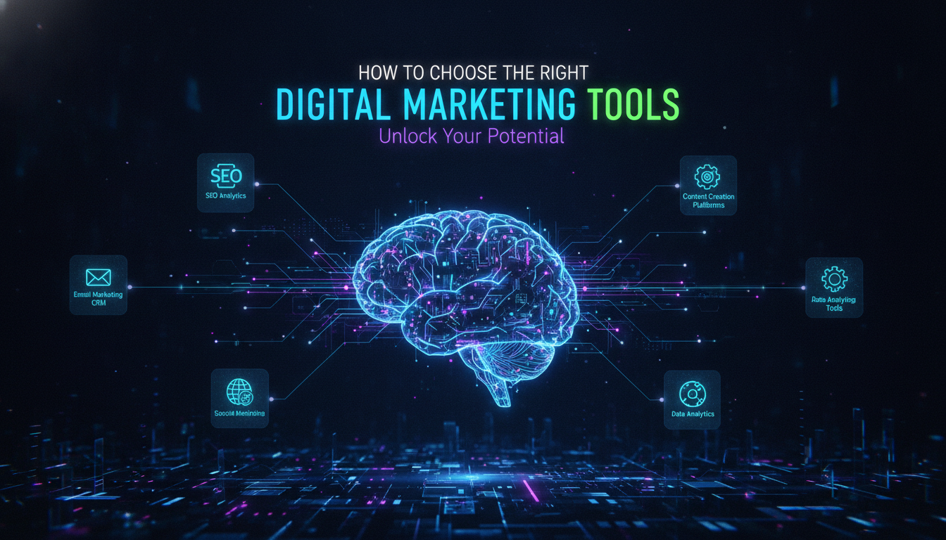 How to Choose the Right Digital Marketing Tools — illustrated overview