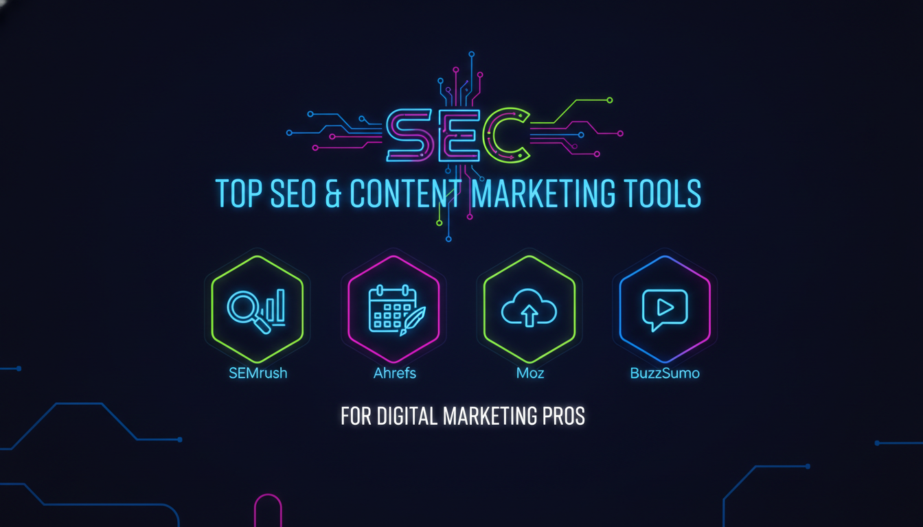 Concept illustration for Top SEO and Content Marketing Tools