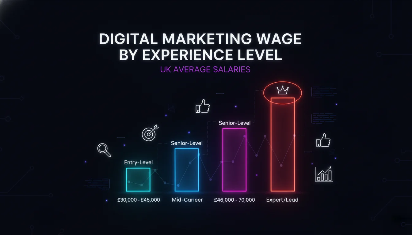 Visual guide to Digital Marketing Wage by Experience Level