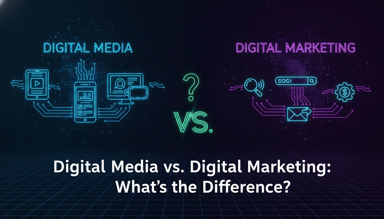 Digital Media vs. Digital Marketing: What's the Difference? — illustrated overview
