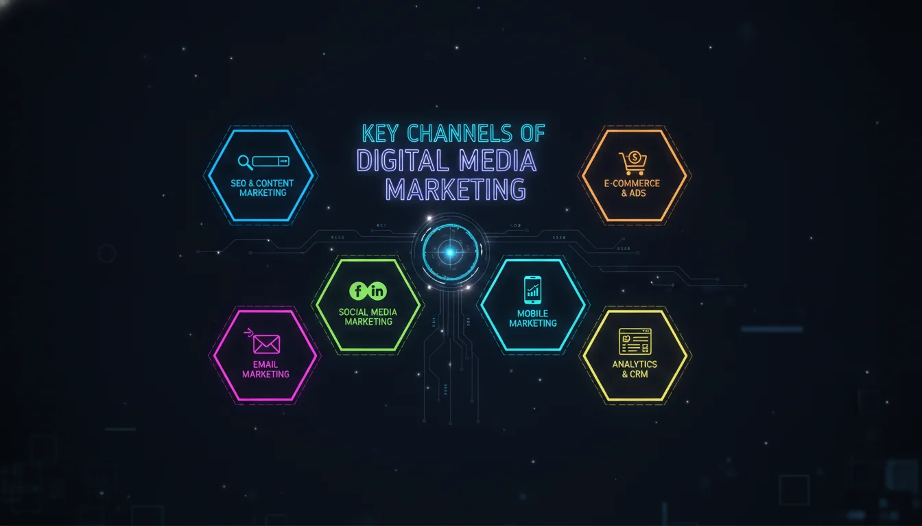 Visual guide to Key Channels of Digital Media Marketing