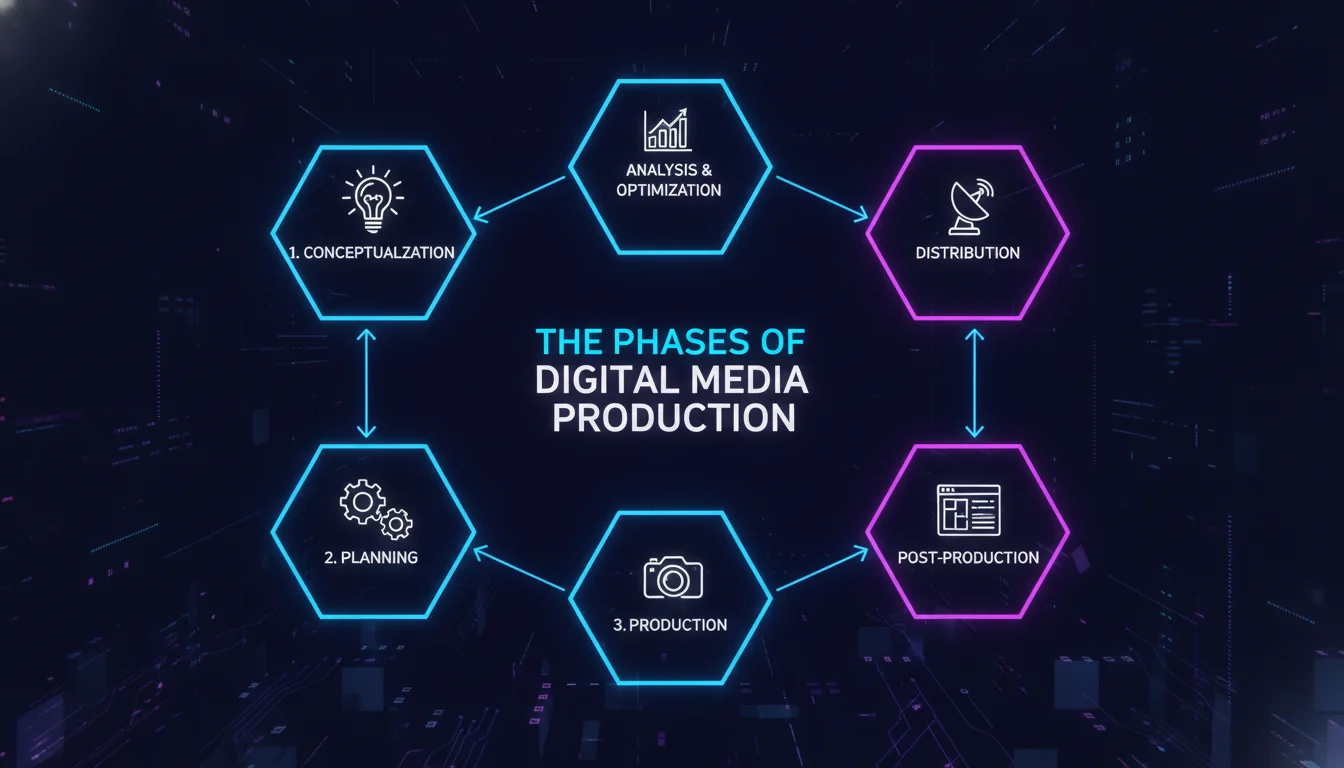 The Phases of Digital Media Production — illustrated overview