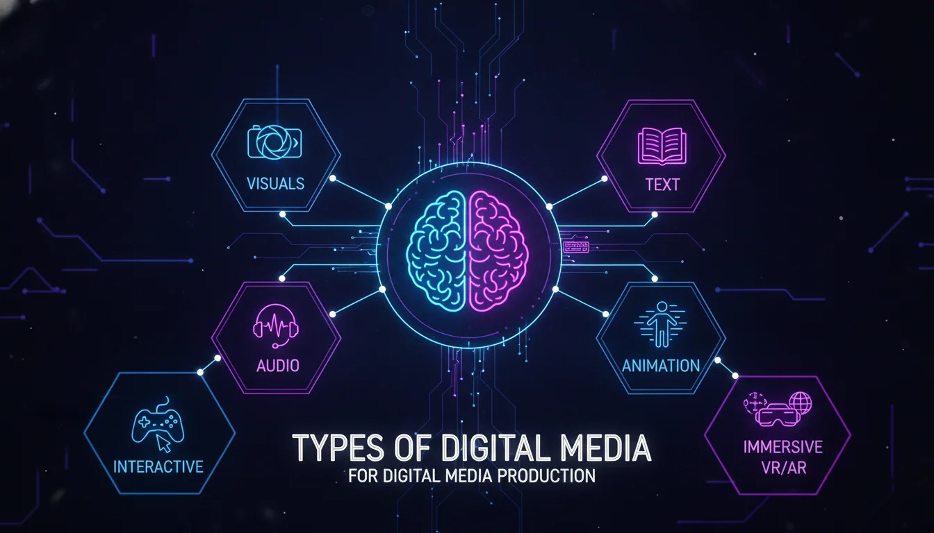 Concept illustration for Types of Digital Media
