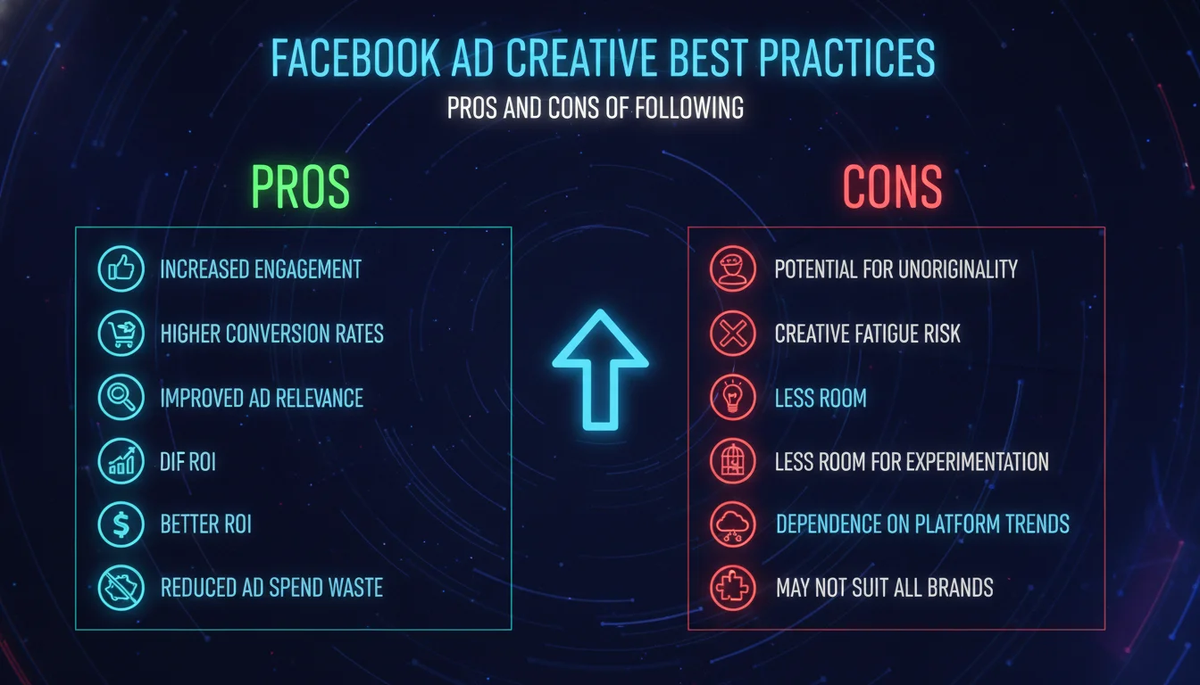 Illustration of Pros and Cons of Following Facebook Ad Creative Best Practices