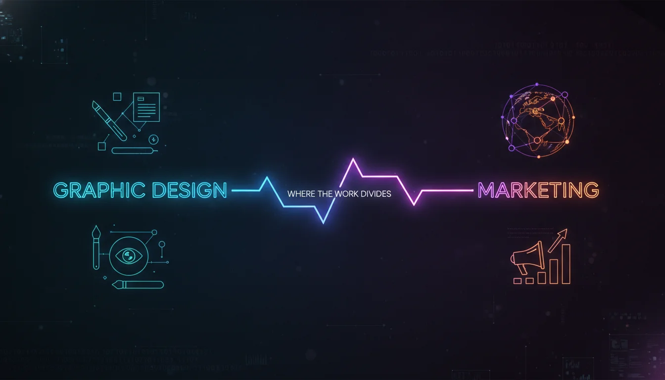 Graphic Design and Marketing: Where the Work Divides — illustrated overview