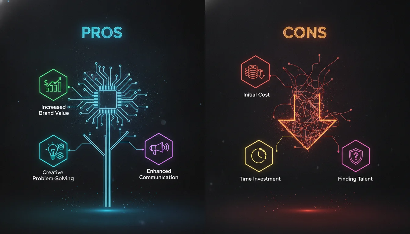 Visual guide to Pros and Cons of Investing in Graphic Design for Marketing