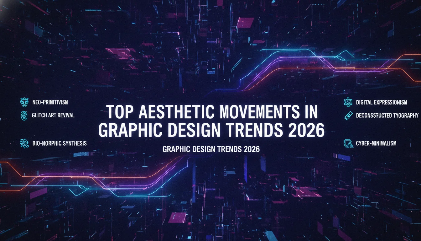 Top Aesthetic Movements in Graphic Design Trends 2026 — illustrated overview