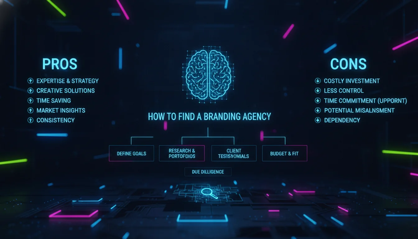 Pros and Cons of Hiring a Branding Agency — illustrated overview