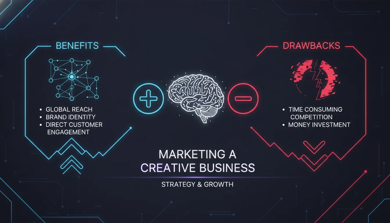 Illustration of Benefits and Drawbacks of Marketing a Creative Business