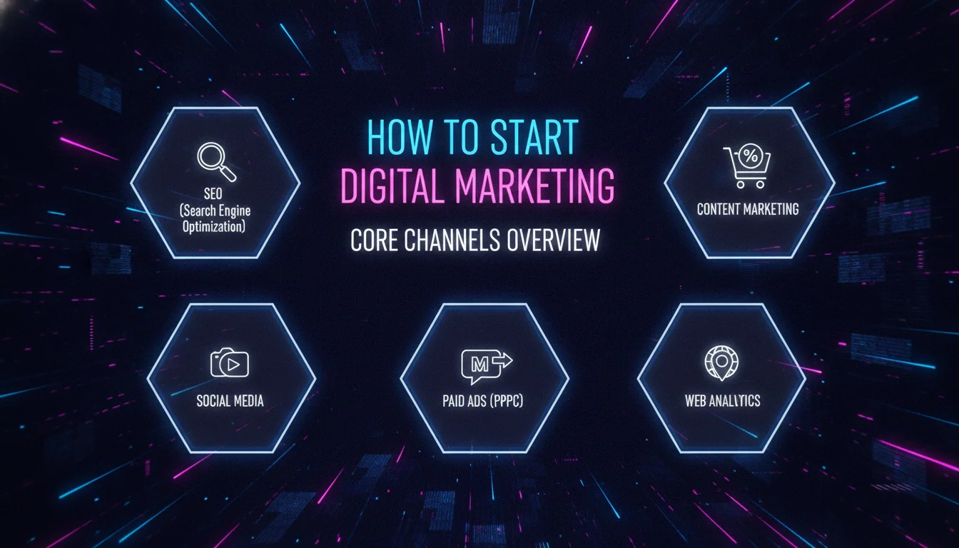Visual guide to How to Start Digital Marketing: Core Channels Overview