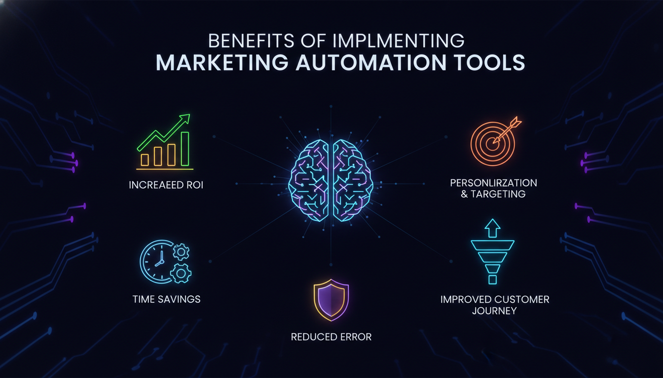 Visual guide to Benefits of Implementing Marketing Automation Tools
