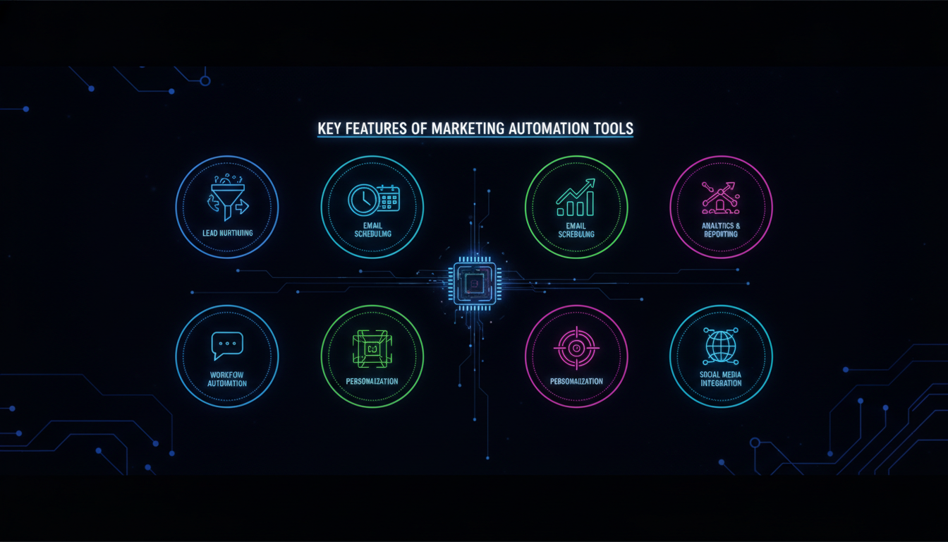 Key Features of Marketing Automation Tools — illustrated overview